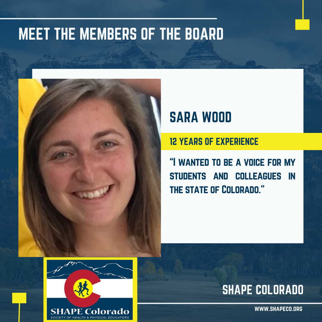 Meet the members of the board. Sara wood 12 years of experience. " i wanted to be a voice for my students and colleagues in the state of colorado